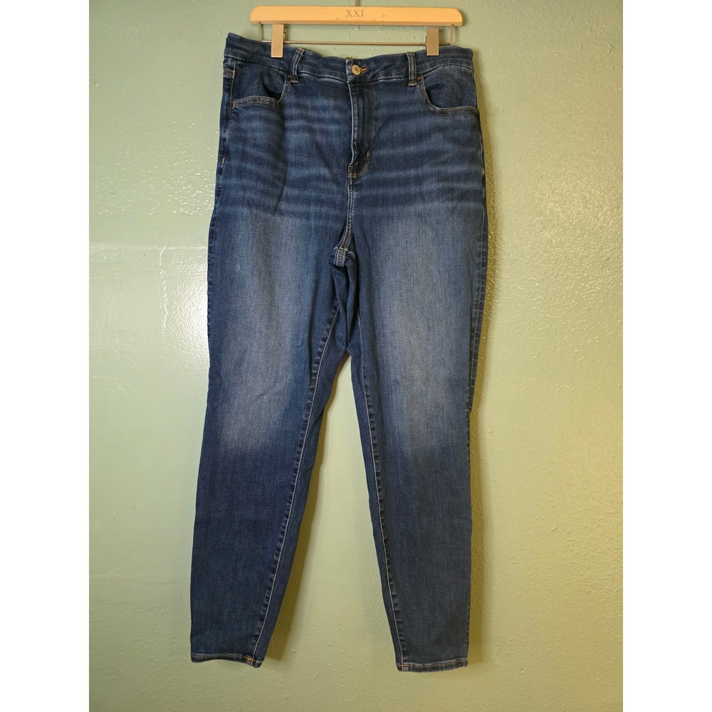 American Eagle Next Level Stretch Jeans Blue High Rise Skinny 18 Long 34x30